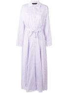 Federica Tosi Floor Length Striped Shirt Dress - Purple