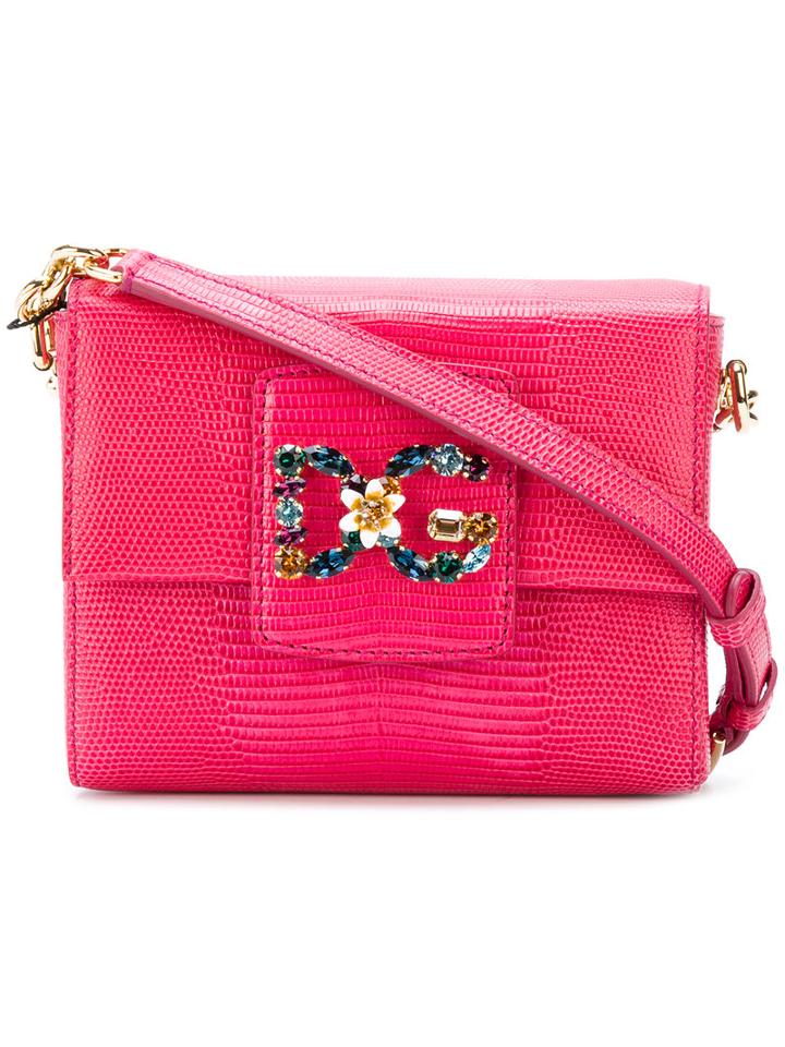 Dolce & Gabbana - Dg Millennials Box Bag - Women - Leather/brass - One Size, Pink/purple, Leather/brass