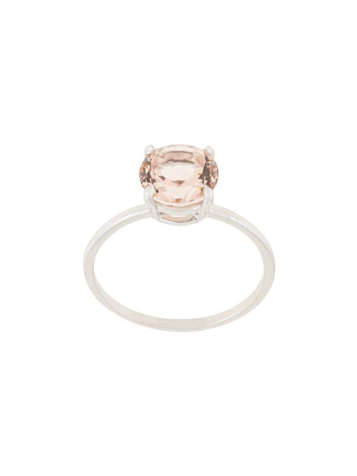 Natalie Marie 14kt White Gold Precious Morganite Ring - Pink