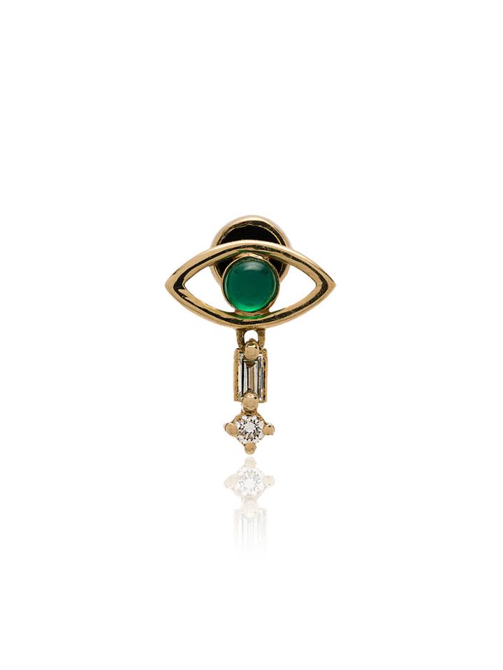 Ileana Makri Emerald And Yellow-gold Earring - Metallic