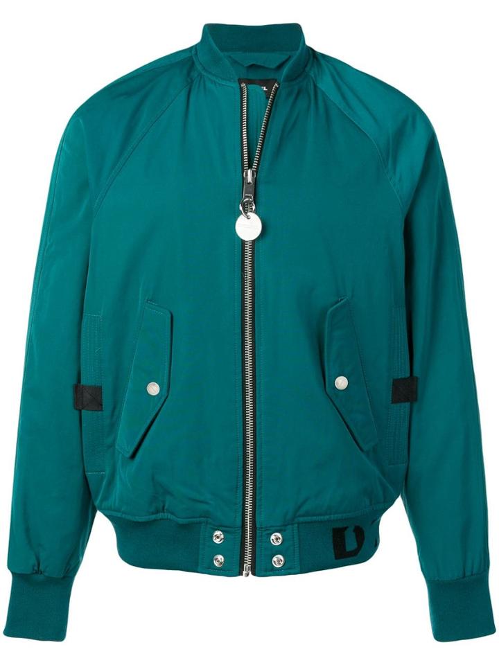 Diesel Technical Cotton Bomber Jacket - Blue