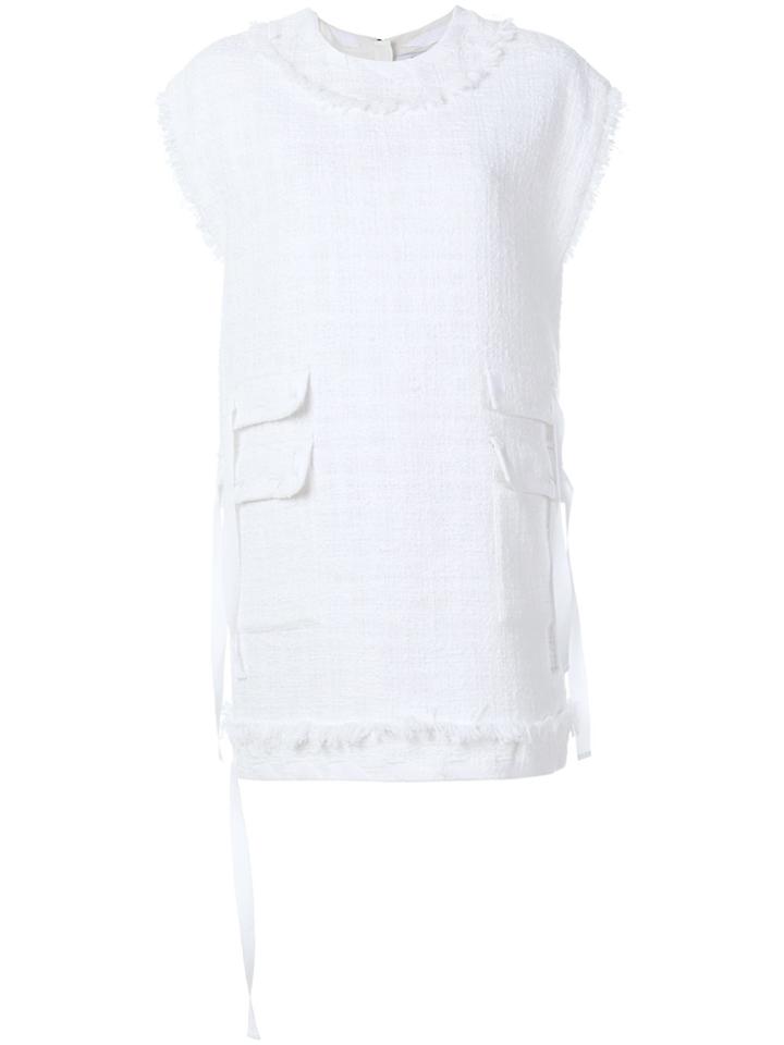 Msgm Tweed Mini Dress - White