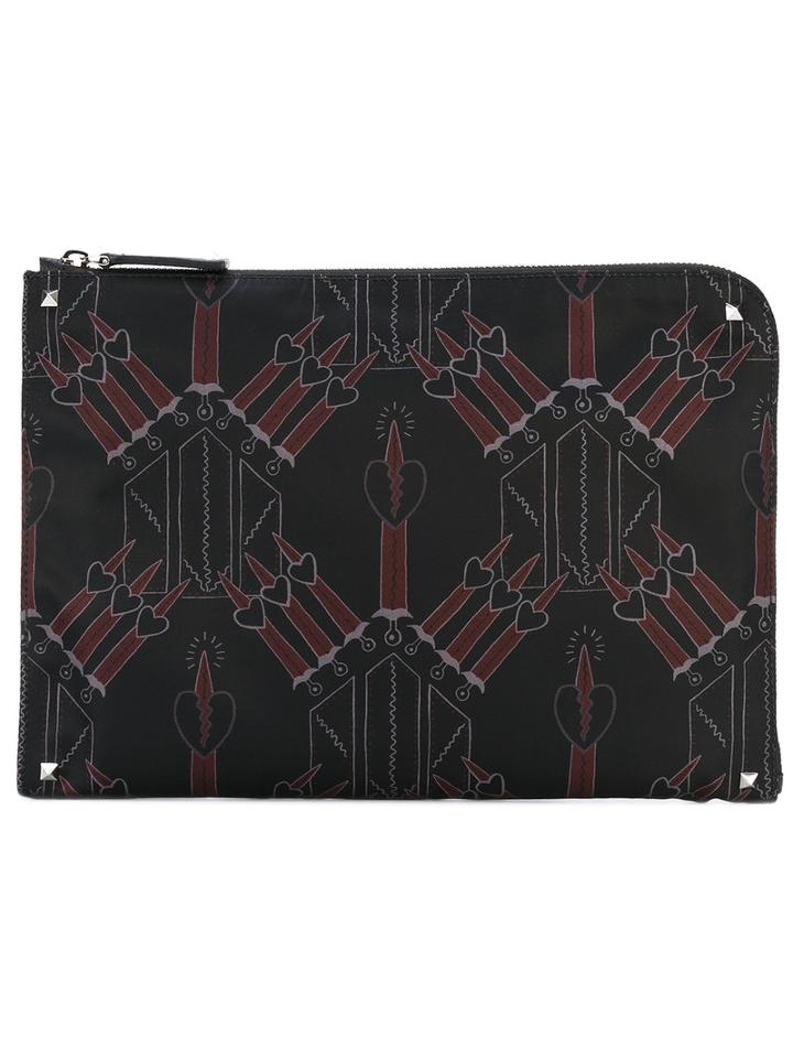 Valentino - Valentino Garavani Love Blade Clutch - Men - Polyester - One Size, Black, Polyester