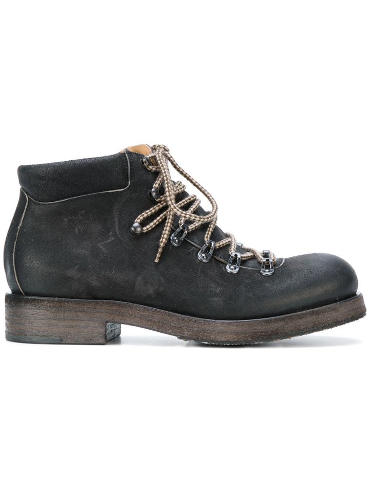 Del Carlo Heavy Lace-up Boots - Black