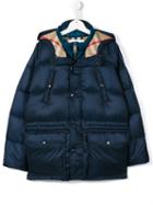 Burberry Kids Hooded Padded Coat, Boy's, Size: 14 Yrs, Blue