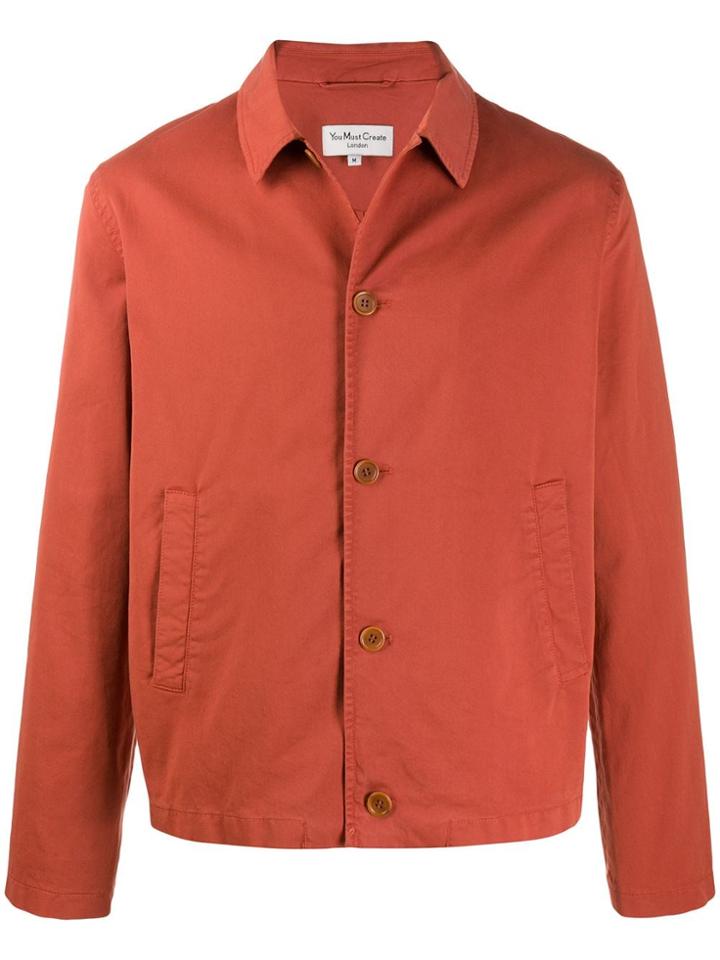 Ymc Textured Style Buttoned Shirt - Orange