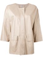 Desa 1972 High Shine Jacket, Women's, Size: 44, Nude/neutrals, Leather/cotton