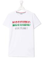 Moschino Kids Teen Italian Logo Print T-shirt - White