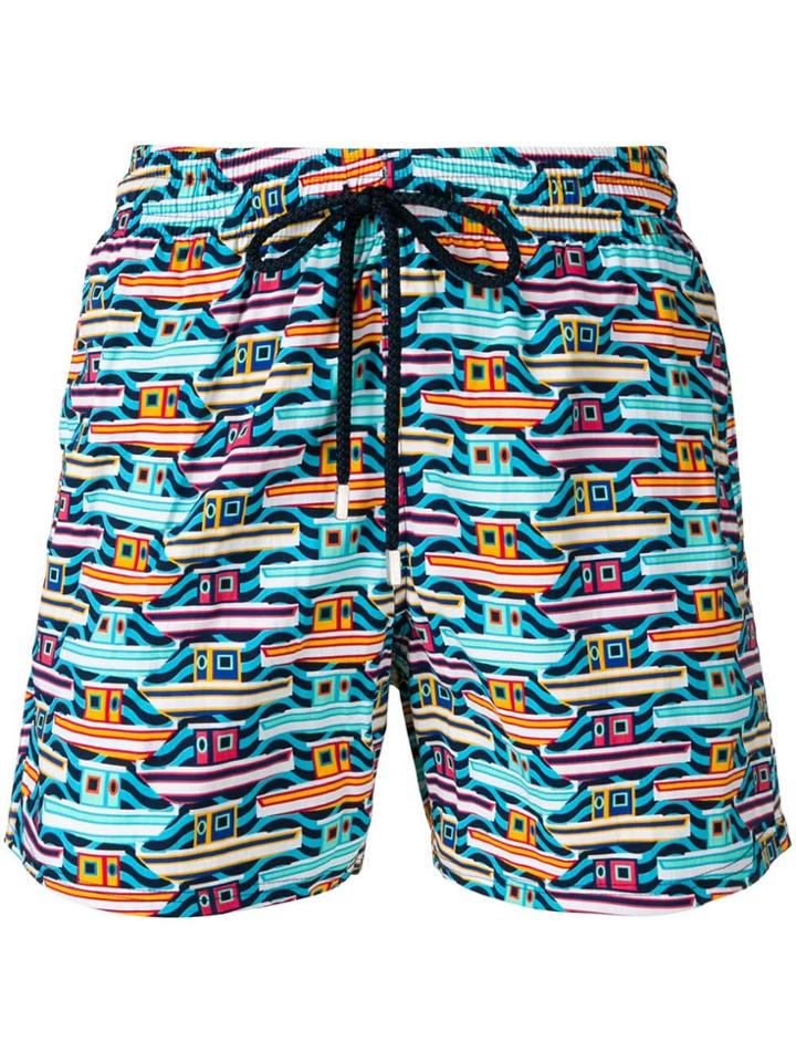 Vilebrequin Boat-print Swimshorts - Blue