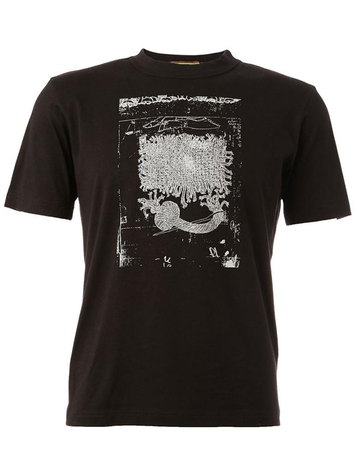 Christopher Nemeth Square Print T-shirt, Men's, Size: Large, Black, Cotton