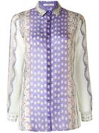 Etro Abstract Print Sheer Shirt, Women's, Size: 40, Pink/purple, Silk/cotton
