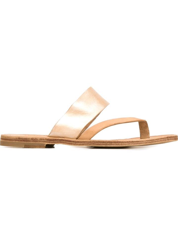 Officine Creative Strappy Flat Sandals, Women's, Size: 36, Brown, Calf Leather/leather