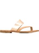 Officine Creative Strappy Flat Sandals, Women's, Size: 36, Brown, Calf Leather/leather