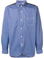 Junya Watanabe Man Button Down Check Print Shirt - Blue