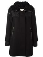 Moncler 'calipso' Short Coat, Women's, Size: 3, Black, Virgin Wool/polyamide/lamb Fur