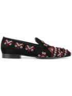 Louis Leeman 'navajo' Tapestry Slipper Loafers - Black