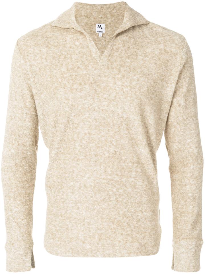 Doppiaa V-neck Textured Sweater - Brown