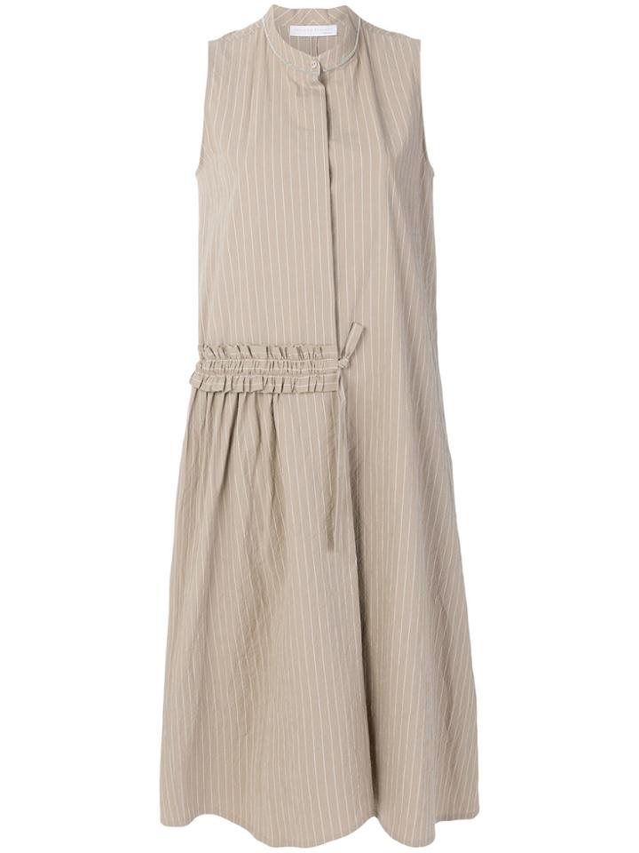 Fabiana Filippi Ruched Detail Sleeveless Day Dress - Nude & Neutrals