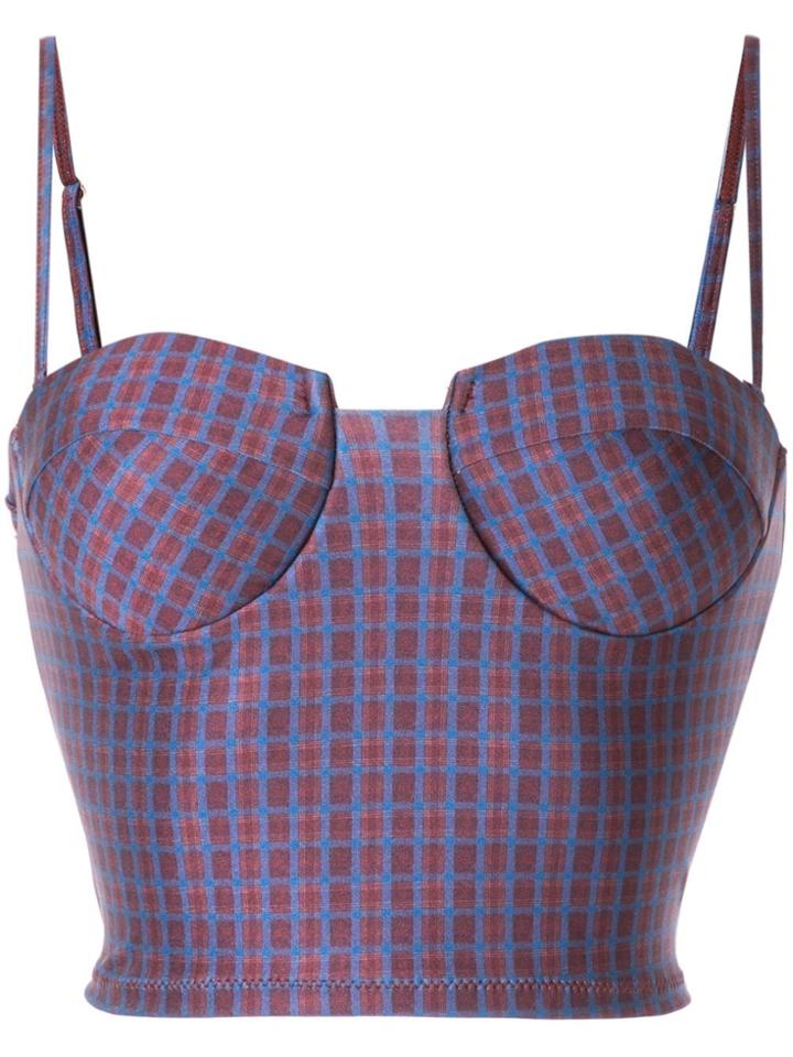 Muller Of Yoshiokubo Check Swim Top - Purple
