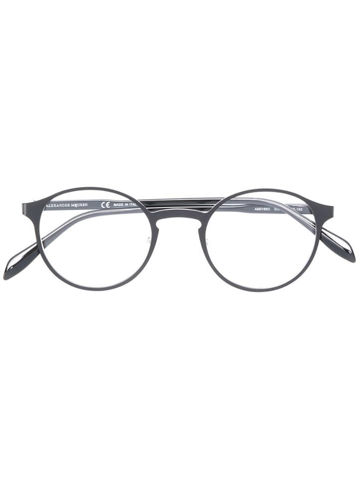 Alexander Mcqueen Eyewear Round Shaped Glasses - Black
