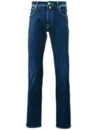 Jacob Cohen Contrast Stitch Jeans, Men's, Size: 32, Blue, Cotton/spandex/elastane