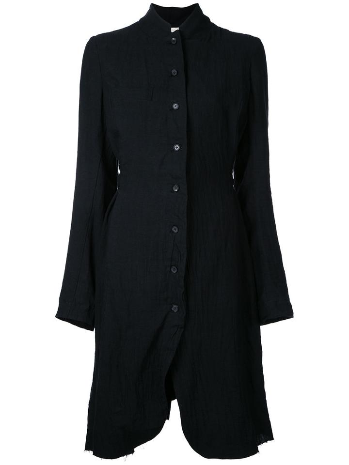 Aleksandr Manamïs - Stand Up Collar Coat - Women - Cotton/linen/flax - 1, Black, Cotton/linen/flax