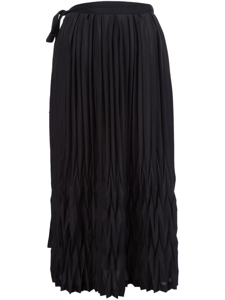 Y's Pleated Skirt, Women's, Size: 2, Black, Polyester