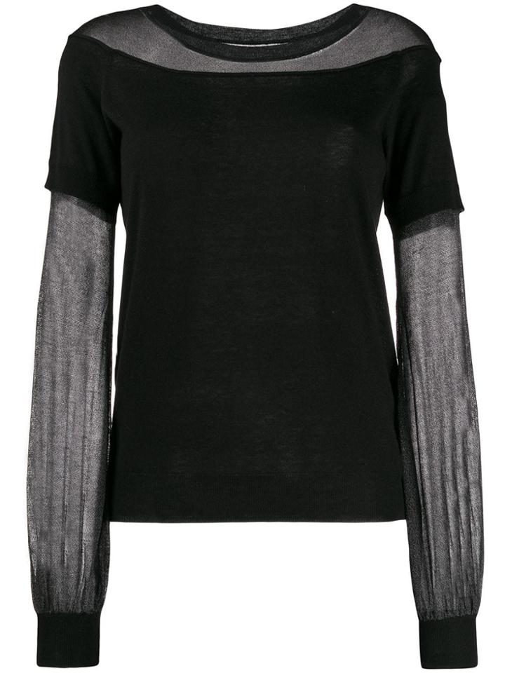 Patrizia Pepe Knitted Cashmere Jumper - Black