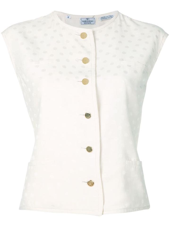 Valentino Pre-owned Tonal Dots Buttoned Blouse - Neutrals