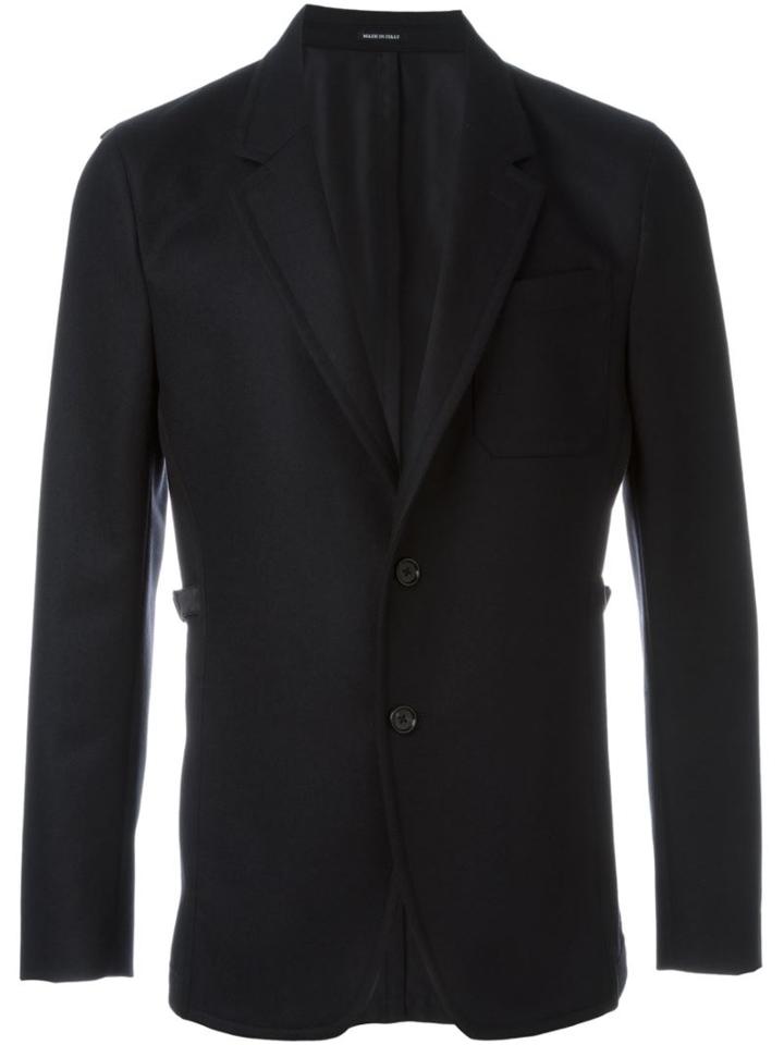 Alexander Mcqueen Side Strap Blazer, Men's, Size: 50, Black, Silk/cotton/viscose/virgin Wool