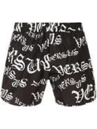 Versus All-over Print Swim Shorts - Black