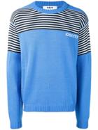 Msgm Identity Knit Sweater - Blue