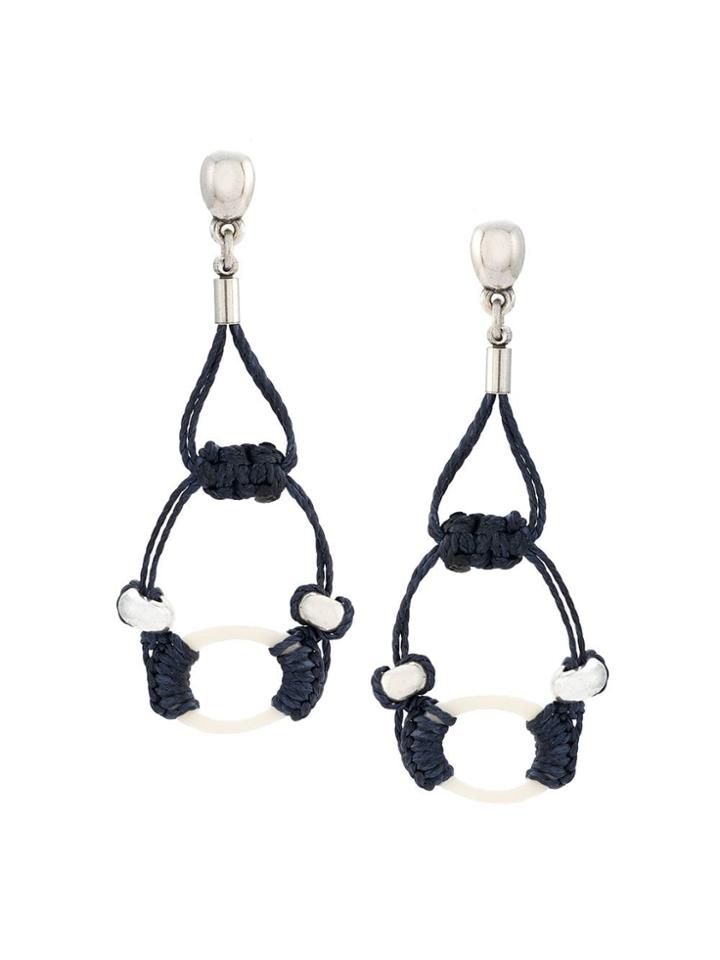 Camila Klein Macramé Beach Earrings - Prata Velha