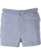 Eleventy Striped Swim Trunks, Men's, Size: S, Blue, Polyester