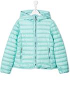 Moncler Kids Teen Quilted Hooded Jacket - Green