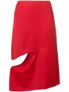 Maison Margiela Cut-detail Midi Skirt - Red