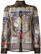 Jean Paul Gaultier Vintage World Print Shirt - Brown