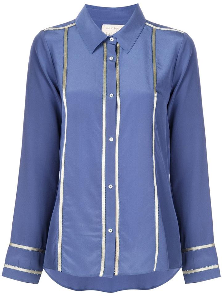 Nicole Miller Boyfriend Shirt - Blue