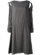 Société Anonyme - Tied Sleeve Dress - Women - Silk - 1, Grey, Silk