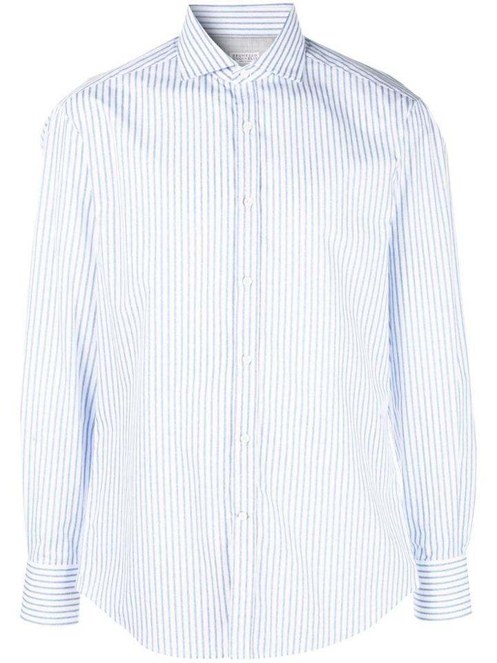 Brunello Cucinelli Striped Print Shirt - Blue