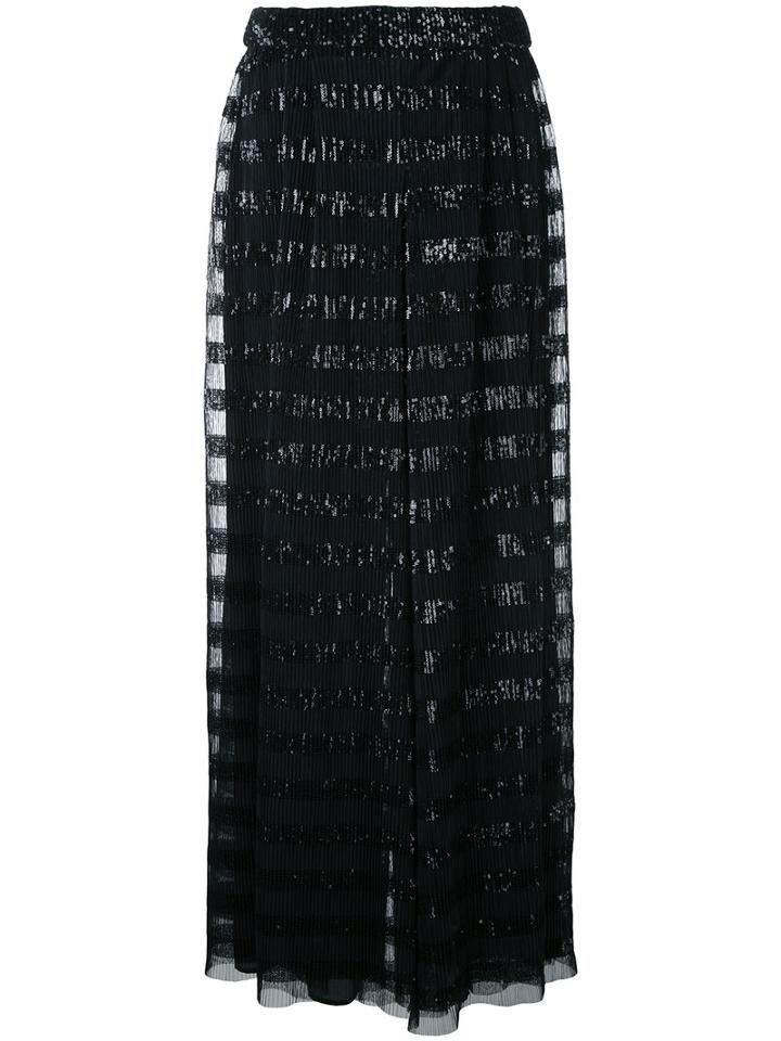 Huishan Zhang Sequined Palazzo Pants, Women's, Size: 12, Black, Polyester