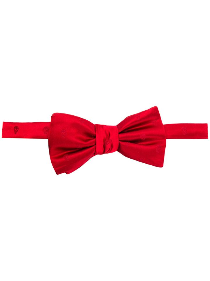 Alexander Mcqueen Skull Embroidered Bow Tie