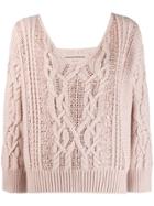 Ermanno Scervino Cable Knit Sweater - Pink