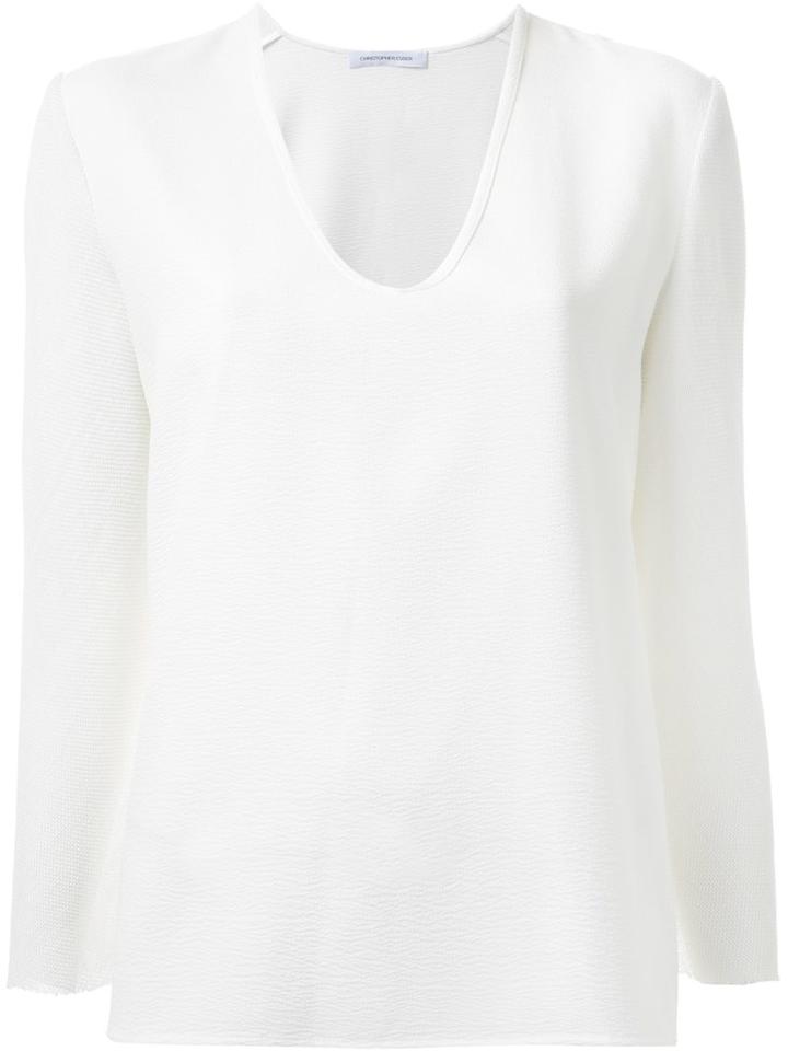 Christopher Esber Gauze Sleeve Mid T-shirt, Women's, Size: 8, White, Polyester/triacetate