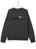 Karl Lagerfeld Kids Teen Logo Print Sweatshirt - Grey