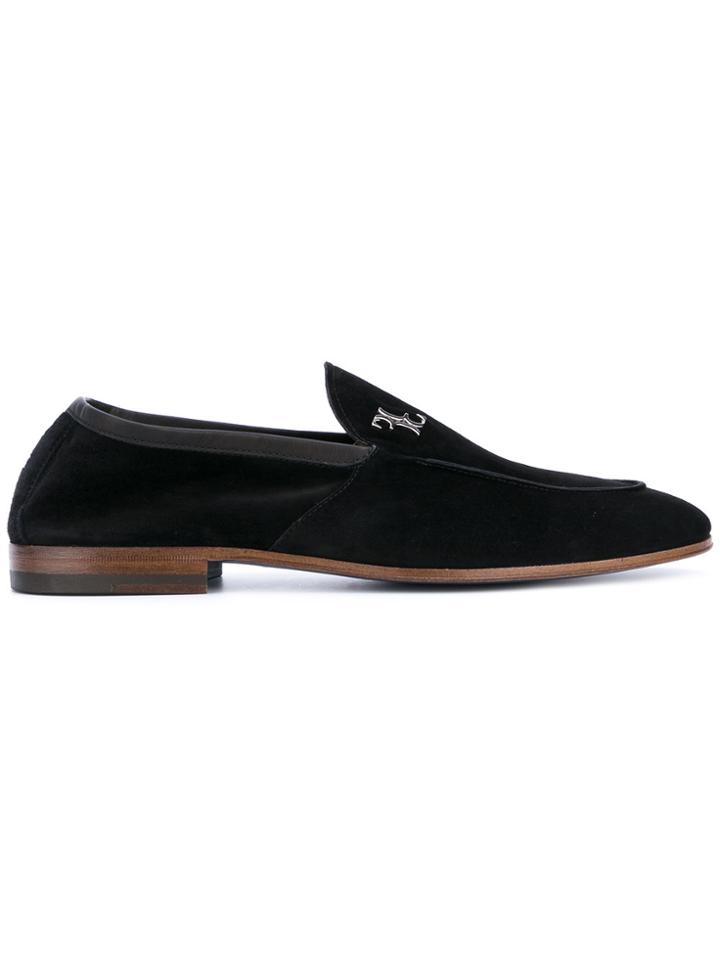 Billionaire Logo Plaque Loafers - Black