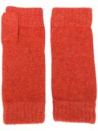 N.peal Finger-less Knitted Gloves - Yellow & Orange