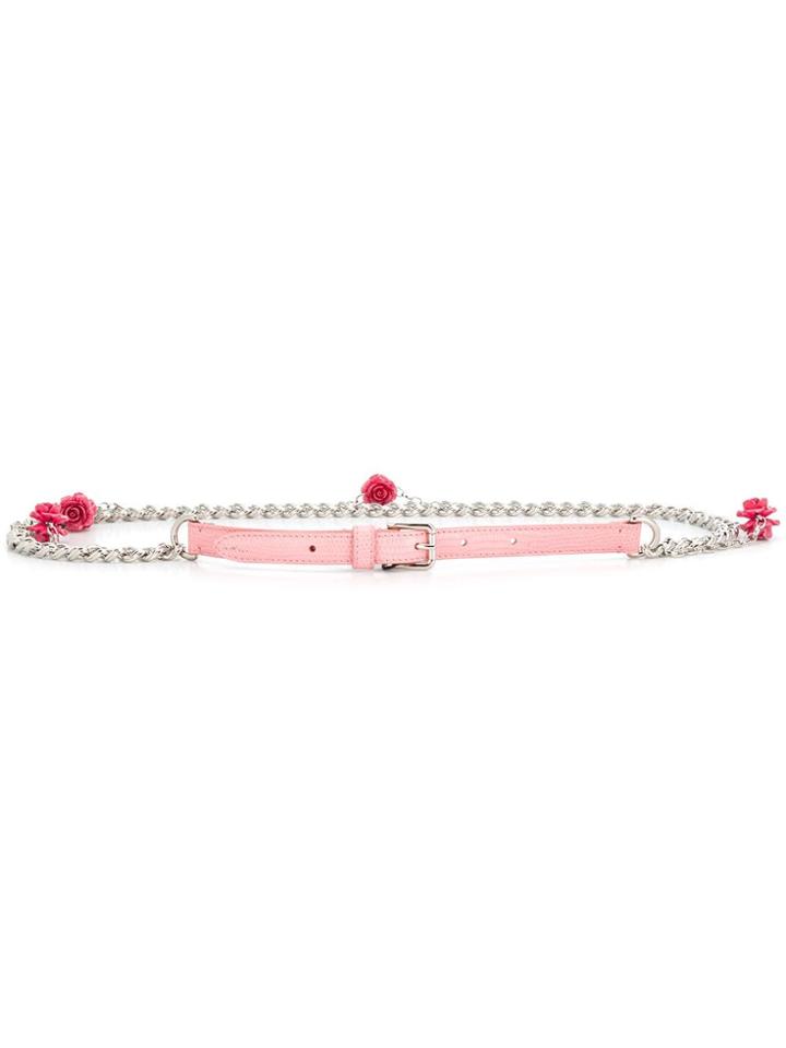 Dolce & Gabbana Chain Floral Belt - Metallic