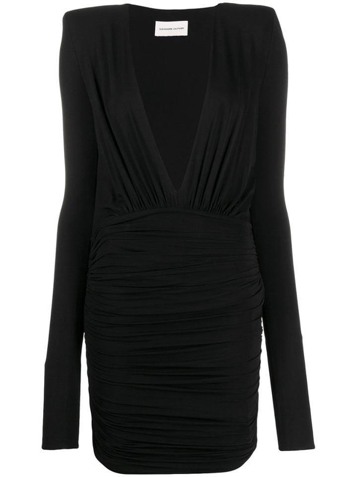 Alexandre Vauthier Deep V Fitted Dress - Black