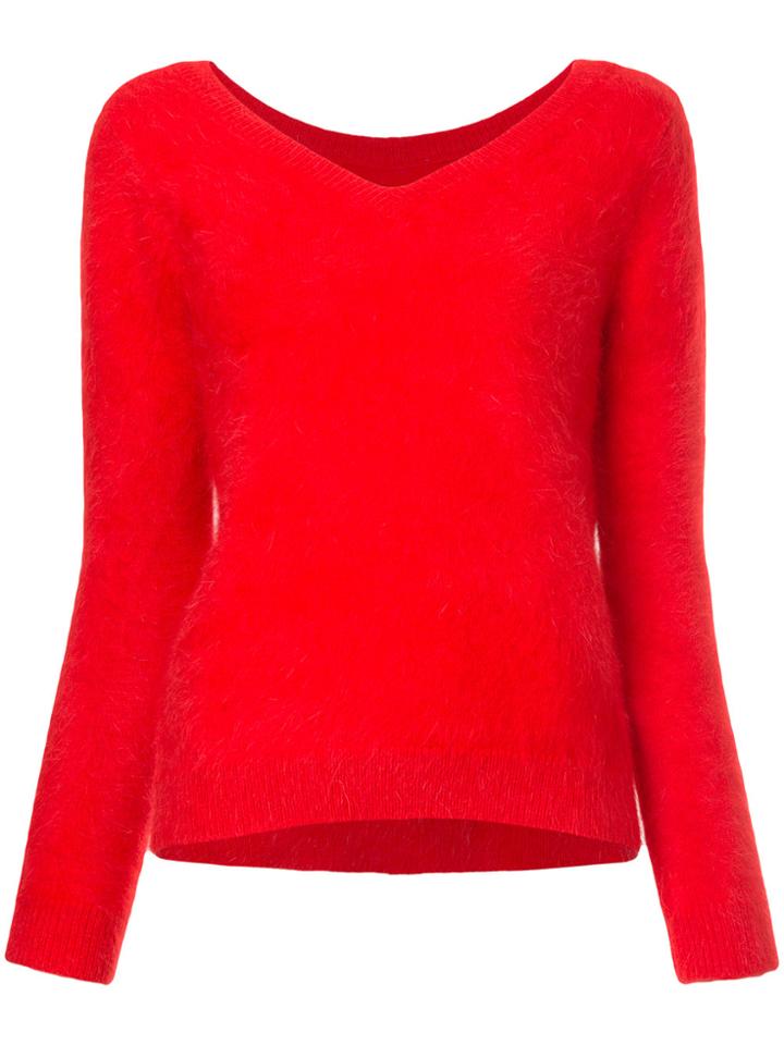 Loveless V-neck Jumper - Red